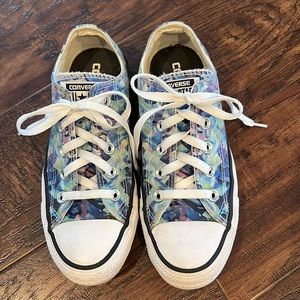 CONVERSE ALL⭐️STAR Geometric Mosaic Blue Green Purple Low Top Sneakers Size: 6